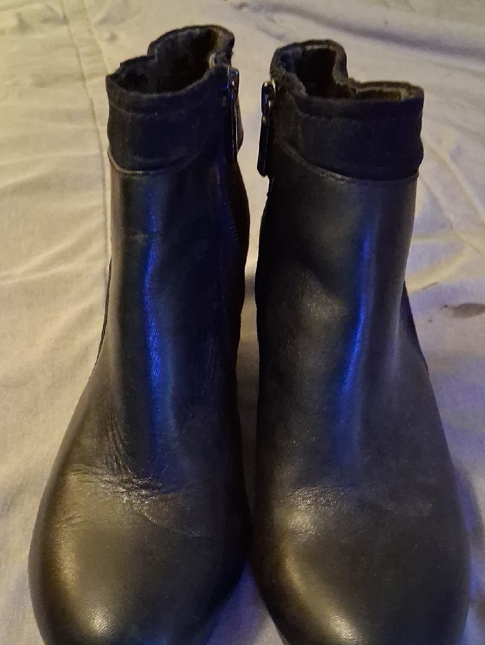 Giani Bernini Womens Black Leather Wedge Ankle Booties W/ Side Zip Size 7